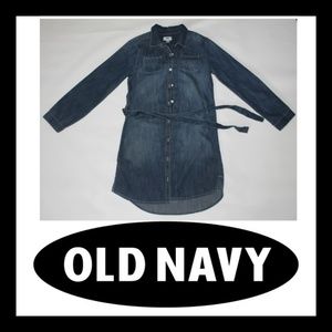 Old Navy Long Sleeve Blue Jean Dress